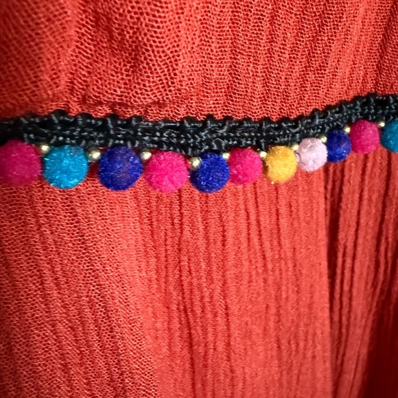 Selfie Leslie Red Romper‎ Off Shoulder Tassels Size Small Boho - Picture 8 of 13